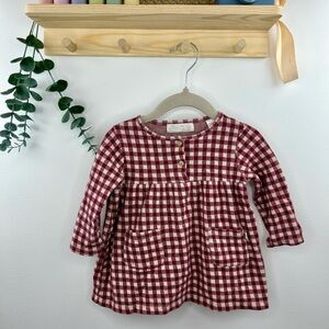 Red Plaid Long Sleeve Baby Tunic